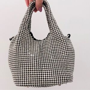 Boutique Silver Crystal Shoulder Bag